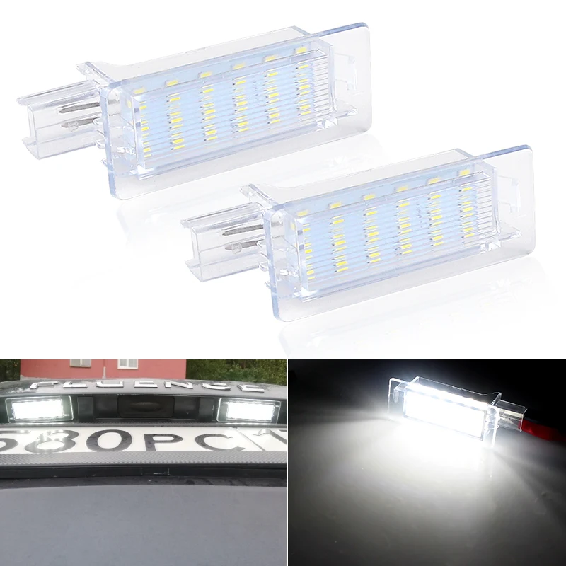 2 шт. бесплатная светодиодная лампа освещения номерного знака для Renault Captur Espace 4