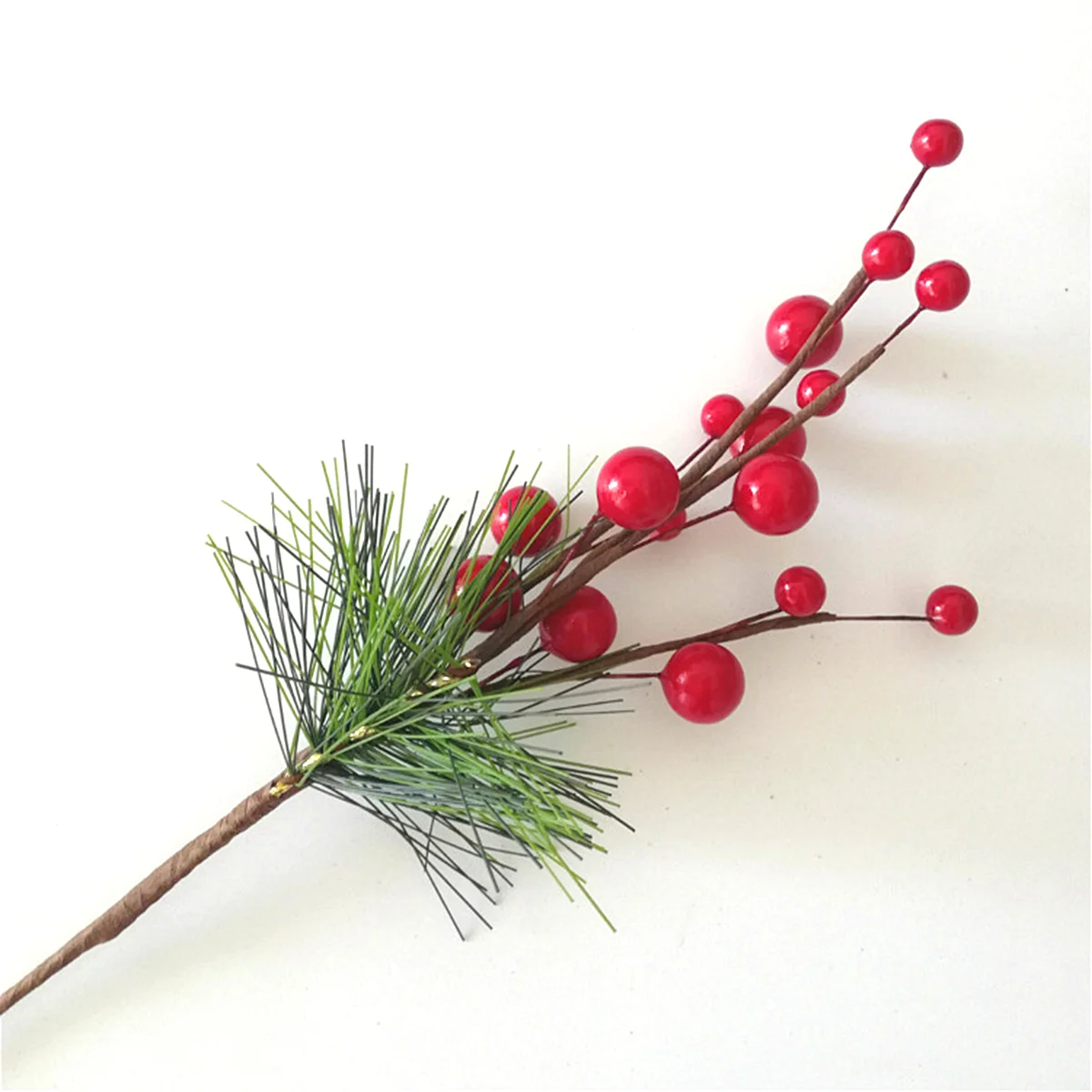 

Christmas Decor Floral Holly Craftdiy Hand Greenery Wreaths Flower Decorative Cones Pines Fake Berries Stems Pick Berry Red