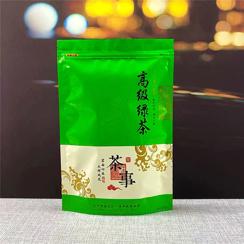 

Китайский чайный горшок Longjing, пакеты на молнии, зеленый чай, перерабатываемый герметичный пакет без упаковки, 250 г/500 г