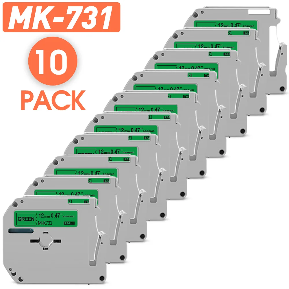 

10 шт., ярлык для принтера Brother MK 731, 12 мм