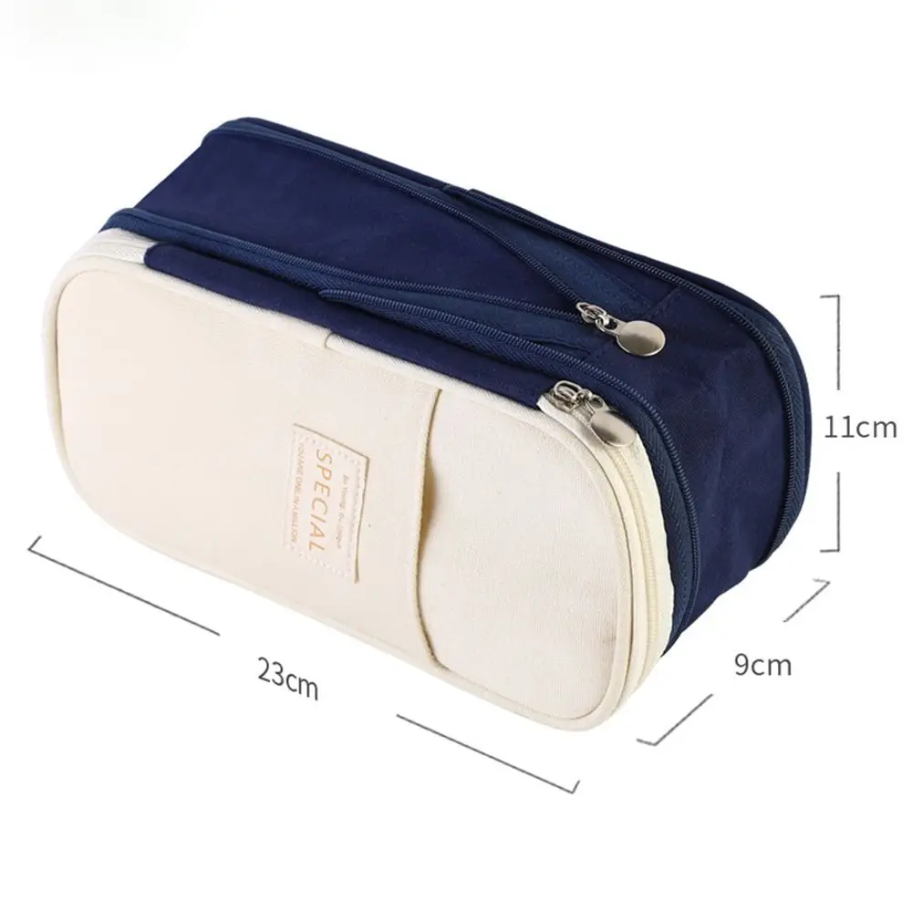 Многослойная сумка для хранения ручек большая емкость кавайный пенал на молнии