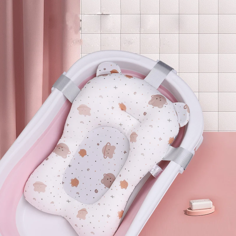 

Baby Bath Seat Support Mat foldable Baby Bath Tub Pad Chair Newborn Bathtub Pillow Infant Anti-Slip Soft Comfort Body Cushion
