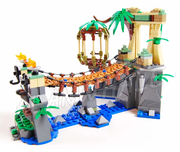 334 шт. новый Master Falls Jungle Tree Bridge Thunder 10715 Строительные блоки Сборка игрушек Кирпичи