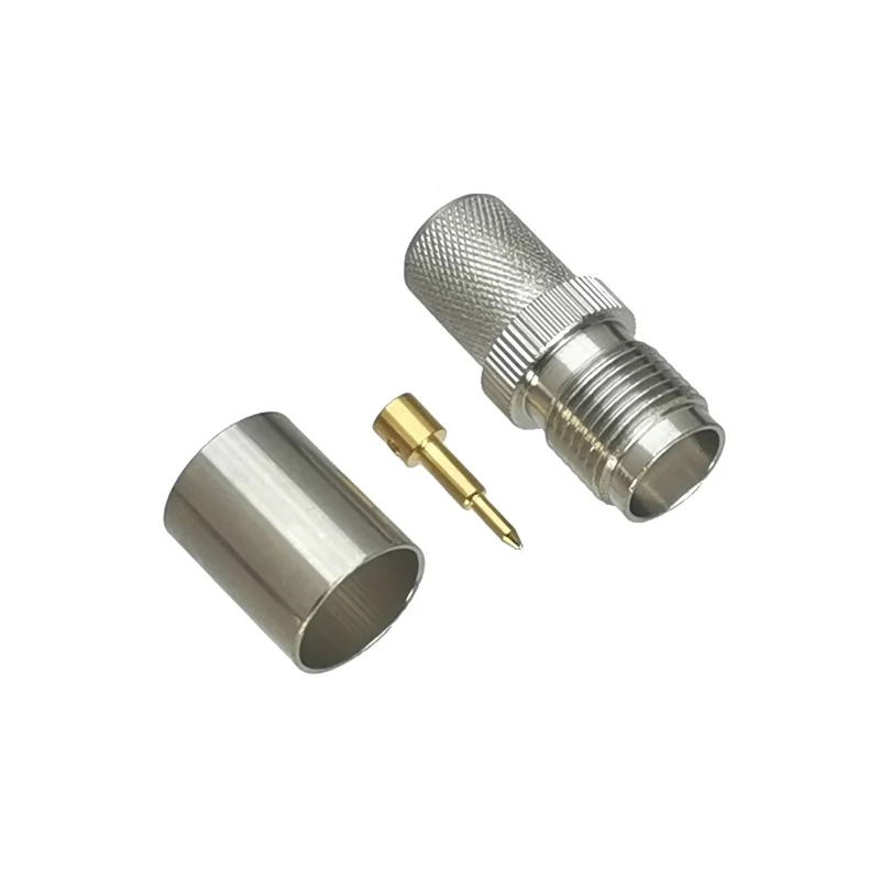 

10Pcs Connector RP-TNC Female Plug Crimp RG8 LMR400 RG213 Cable RF Adapter Coaxial High Quanlity 50ohm Brass