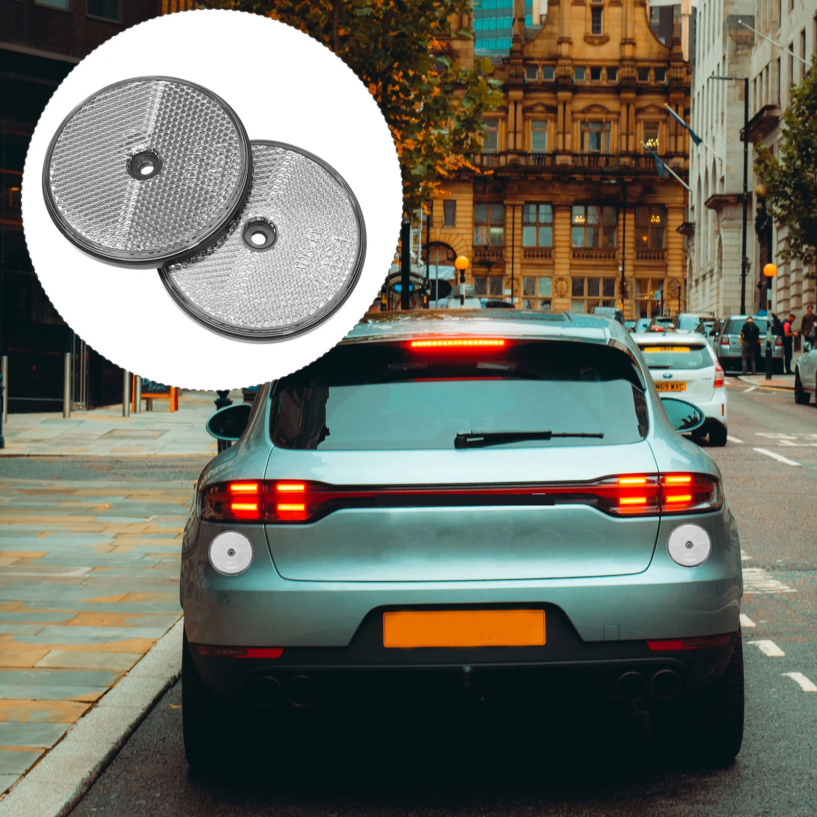 

2 Pcs Oval Round Reflector Motorcycle Trailer Driveway Reflectors Plastic Bike Night Riding