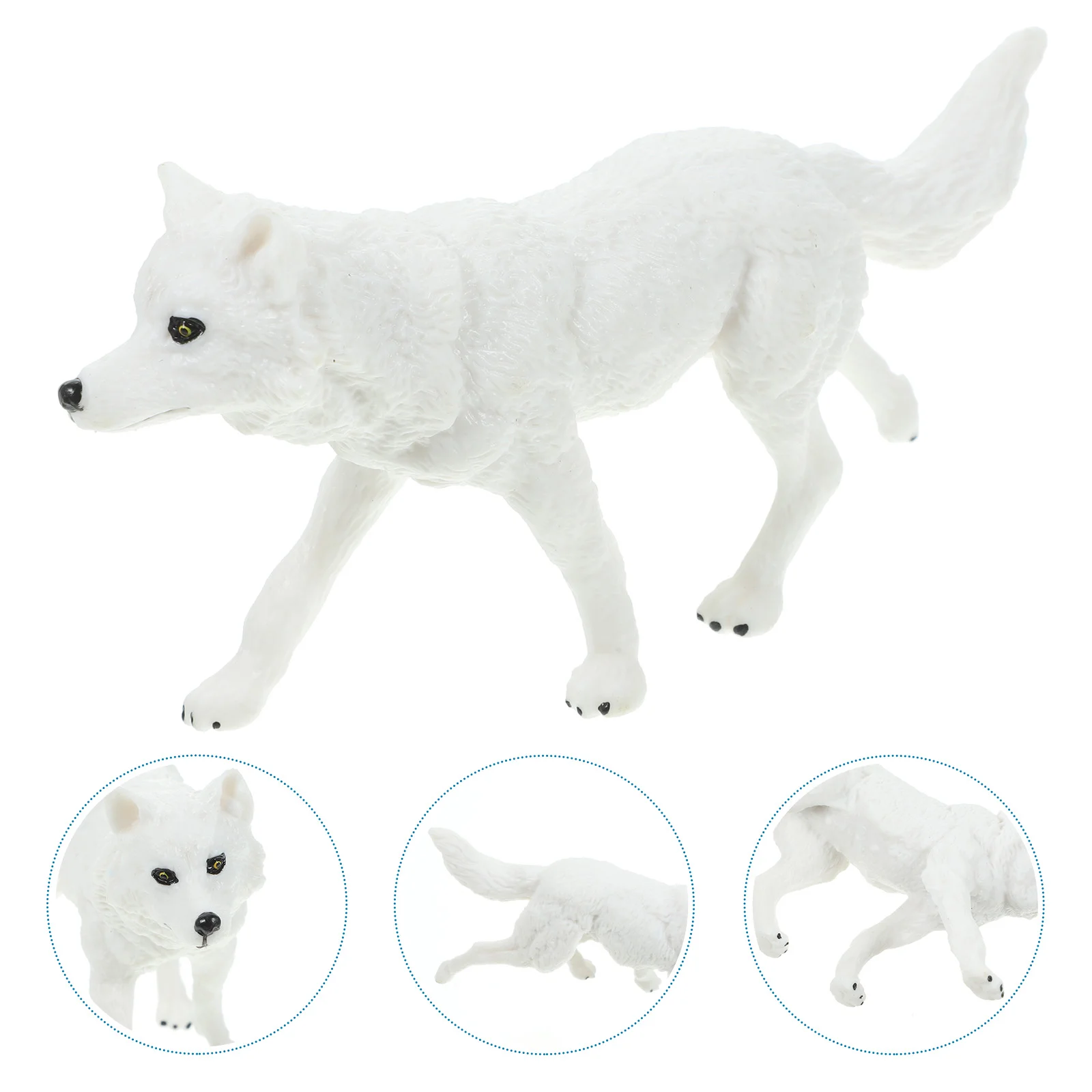 

Cupcake Decorating Wolf Model Toy Artificial Ornament Desktop Figurine White Small Decoration Child