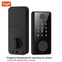 Smart Deadbolt Locks of Tuya Bluetooth App Biometric Fingerprint Password keyless Entry Front Door Lock