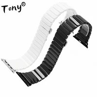 wholesale 10pcslot 38mm 40mm 42mm 44mm ceramic watch strap watch band black white color new