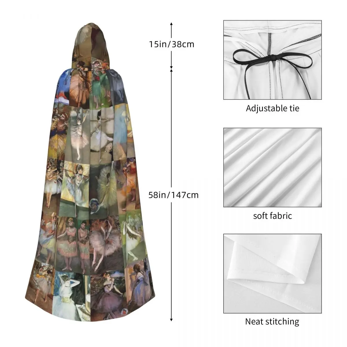 Эдгар дегас танцоры плащ с капюшоном для Хэллоуина женский мужской косплея