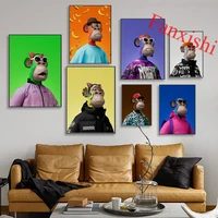 fashion funny monkey art prints animal canvas painting abstract posters office wall painting living room bedroom home decoration