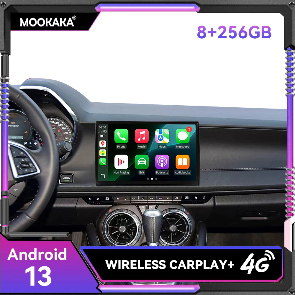 Фото 11,6-дюймовая автомагнитола Android 13 с GPS-навигацией, 8+256 ГБ, для Chevrolet Camaro SS 2016-2022, мультимедиа, 4G, WiFi, RDS №1