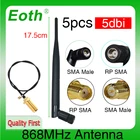 Eoth 5PC 868MHz Antenna 915MHz antena Lorawan lora 5dbi SMA Male female Connector 868 915 mhz antena GSM  21cm ipex 1 pigtail