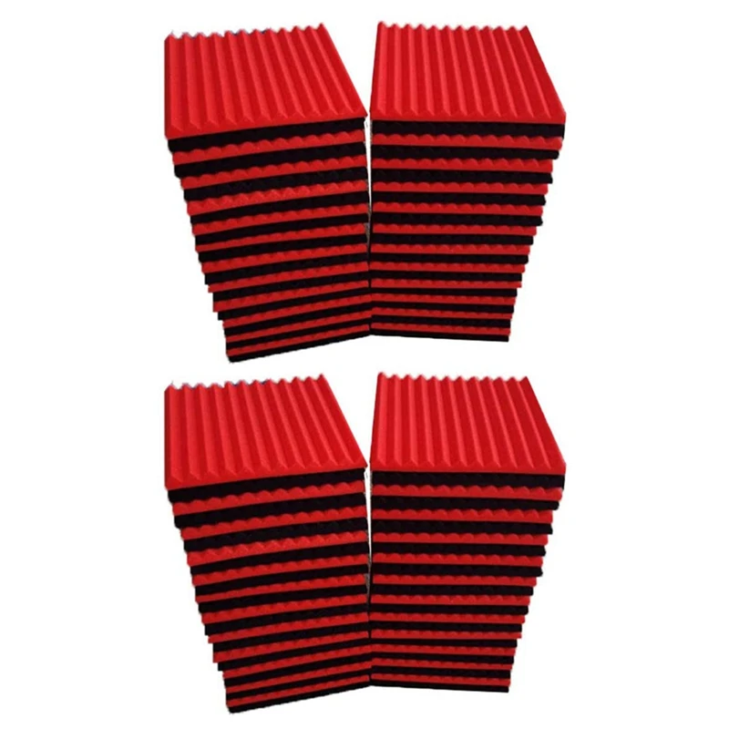 

96 Pcs Sound Insulation Board Acoustic Panel Studio Foam Wedge Fireproof Soundproof Cushion Wall Board,2.5 X 30 X 30Cm