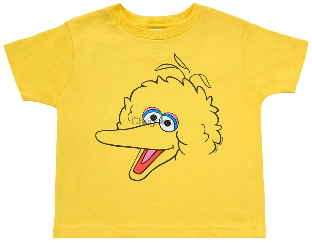Toddler Boys Sesame Street Big Bird Face With Hair Yellow T-shirt Tee |