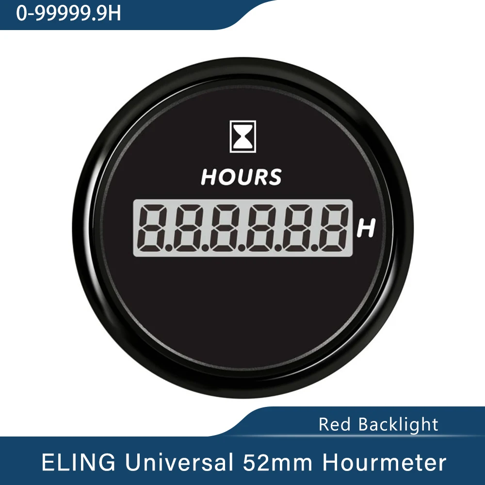 

Newest 52mm 2 Inch Digital Hour Meter Gauge LCD Engine Hour Meter Gauge with Red Backlight for Car Boat Yacht Universal 9-32V