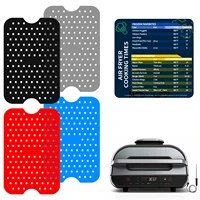 4pcs reusable silicone air fryer liner mat non stick dual basket air fryer accessories cake steamer pad baking inner liner cook