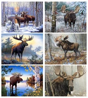 5d diamond painting moose full square round diamond art for adults and kids embroidery diamond mosaic home decor