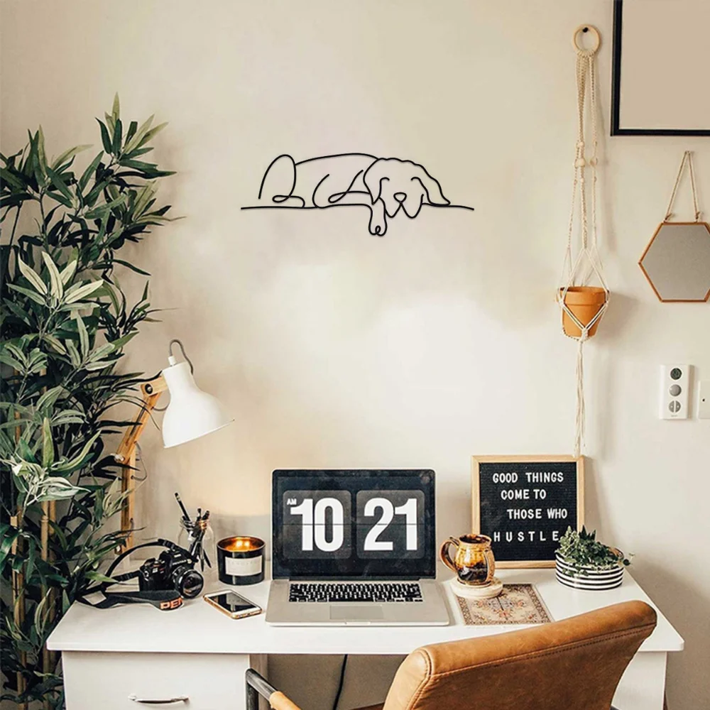 Металлический Настенный Декор Вращающаяся Собака Дизайн Креативное Просторное