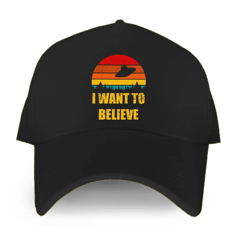 

Vintage The X Files I Want To Believe Men Women Caps Fashion Hip Hop Hat Aliens UFO Area 51 Baseball Cap