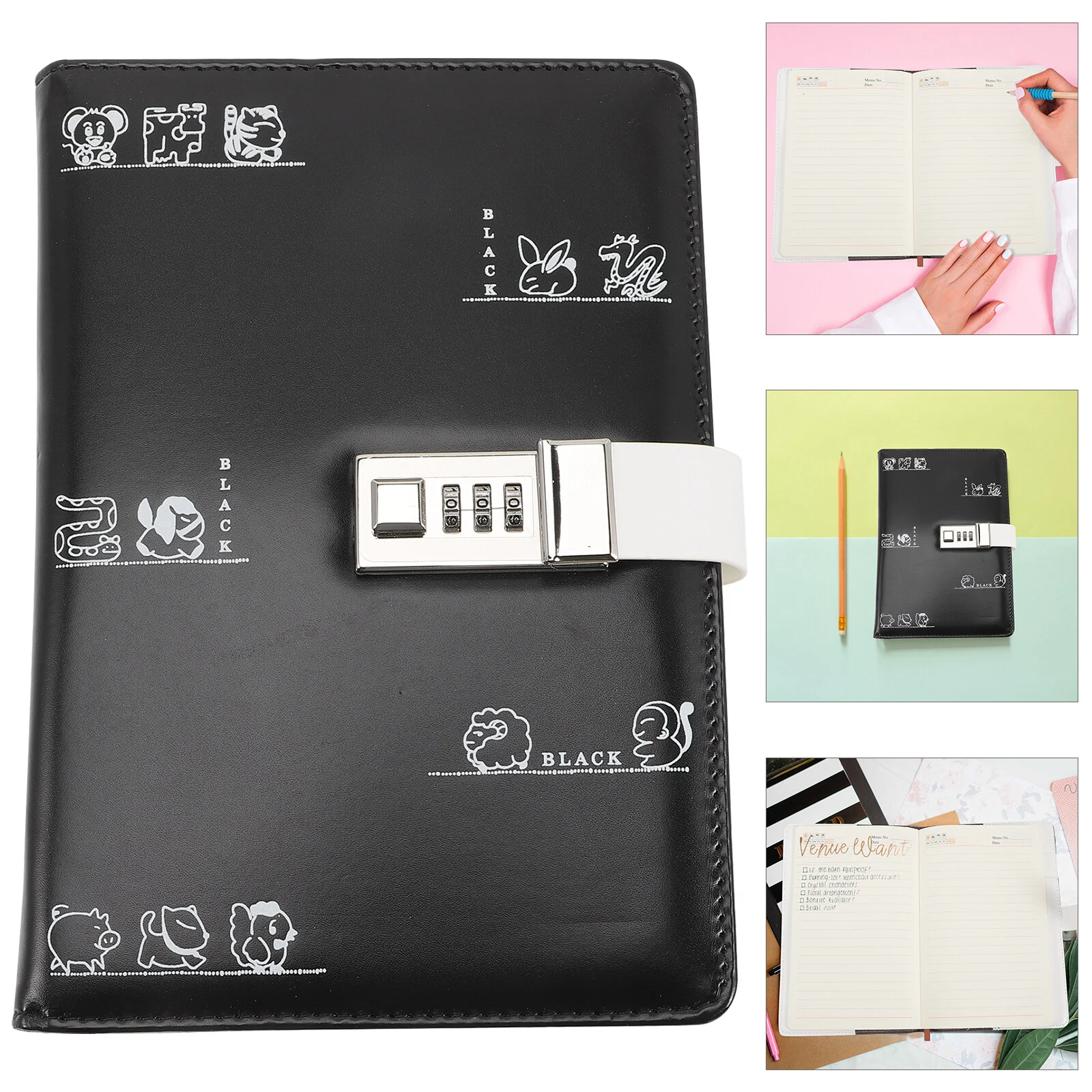 

Locking Journal Password Notepad Small Book Notebooks Girls Adults Diary Students Words
