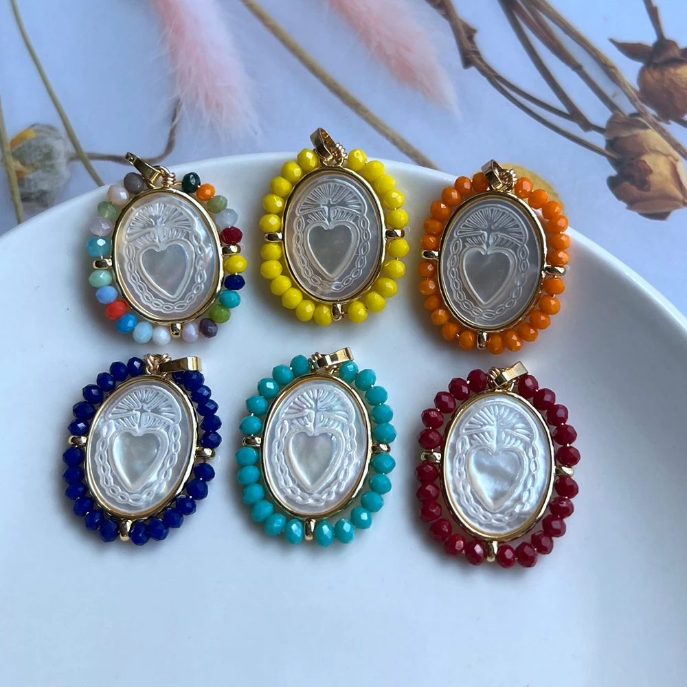 

10 шт./лот 24x29 мм натуральное Священное Сердце перламутровая Подвеска из ракушек Священное Сердце Подвески из жемчуга для ожерелья подарок д...