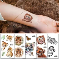 10pc cartoon small temporary tattoo stickers set face arm waterproof faux tatouage tatuaze dla dzieci aesthetic watercolor tatoo
