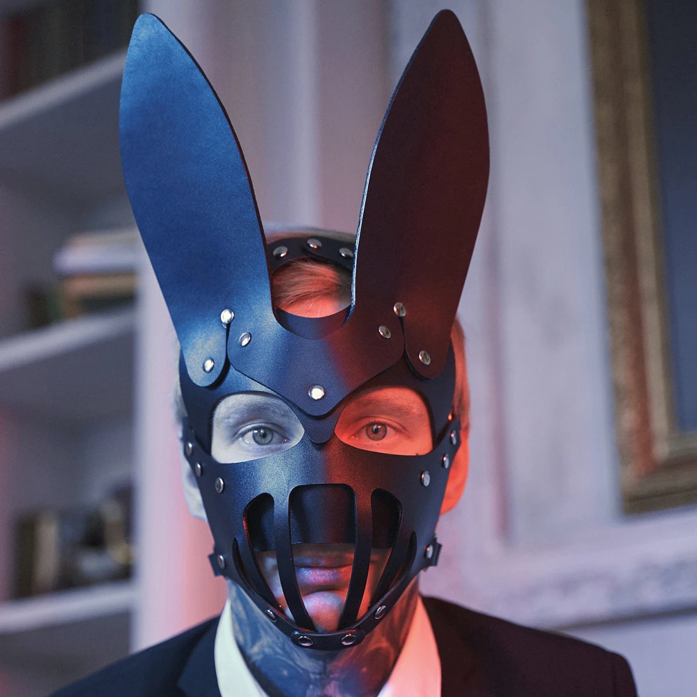 

PU Leather Mask Adult Play Funny Mask Unisex Anime Party Cosplay Sexy Costume Masquerade Slave Props Halloween Festival Outfit