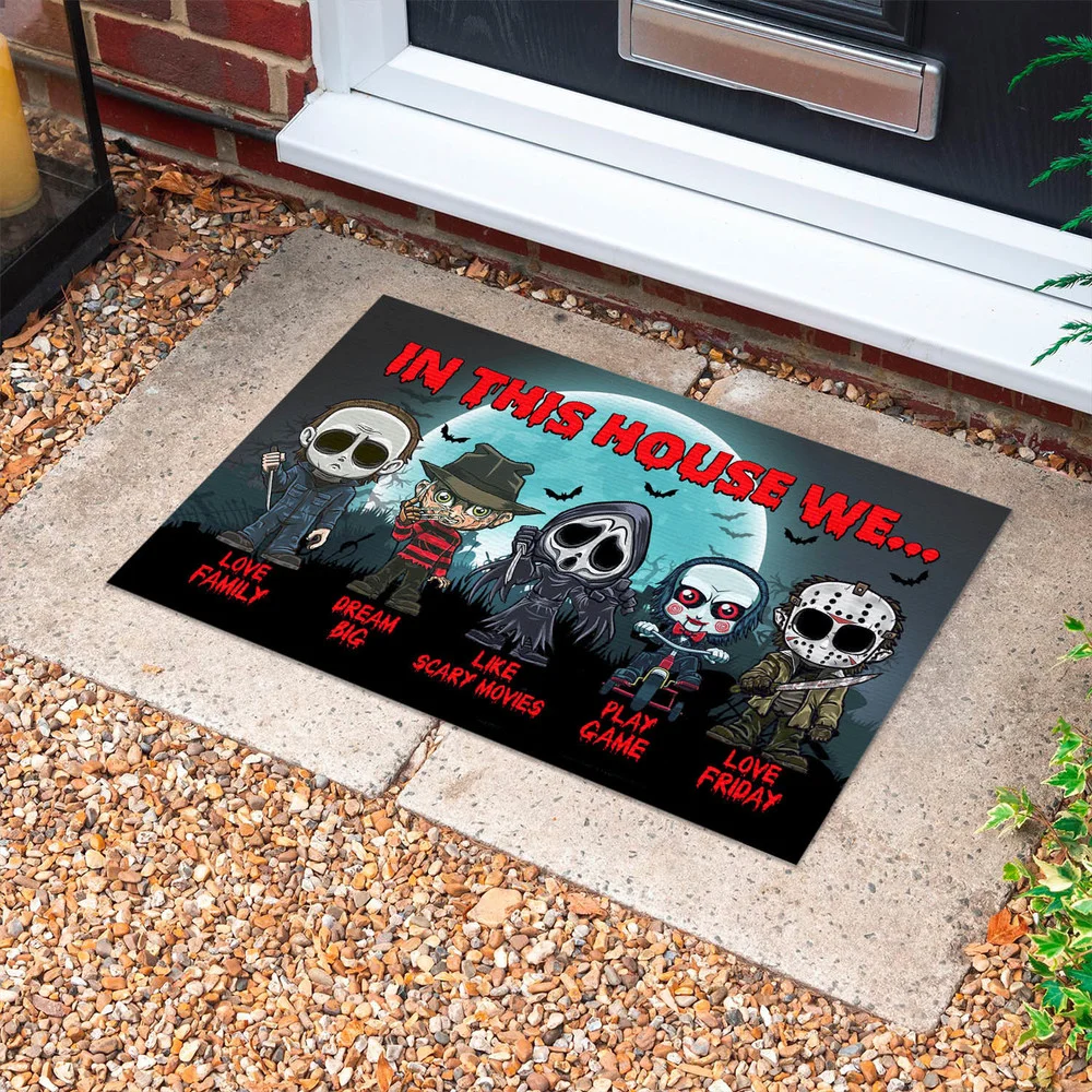 

Коврик для двери из фильма «Хэллоуин», мягкий фланелевый нескользящий декоративный ковер с 3D рисунком для спальни, крыльца, кухни, гостиной