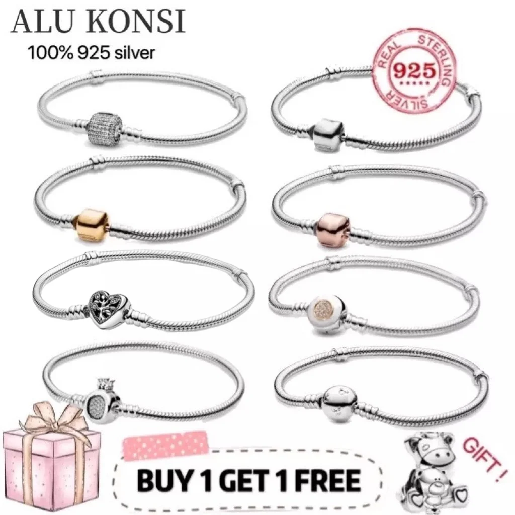 

Hot Sale 100% luxury 925 Sterling Silver crown Bracelet for Women Fit Original Design Charms Bangle DIY high quality Jewelry