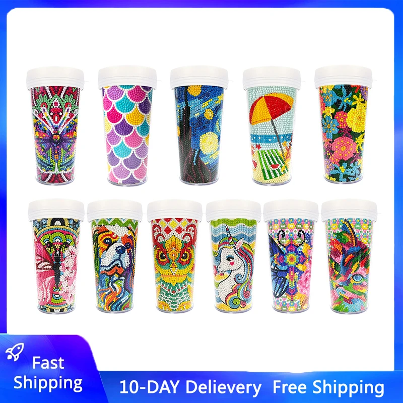 

DIY кружка для воды с мозаикой из драгоценных камней, ручная вышивка, искусство, алмазная работа, чайная чашка без бисфенола А, Хрустальная бутылка для воды с алмазами для праздника, подарок