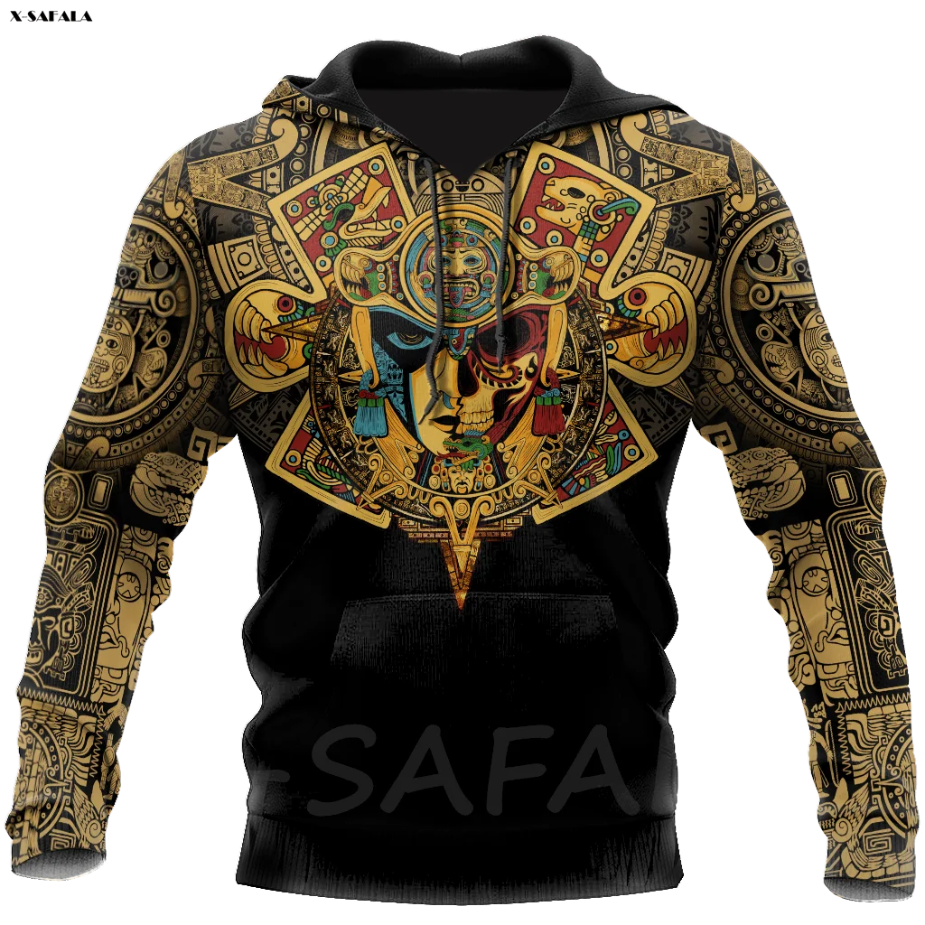 

Mexico Aztec Skull Warrior Sun Stone 3D Printed Hoodie Man Female Zipper Pullover Sweatshirt Streetwear Tracksuits