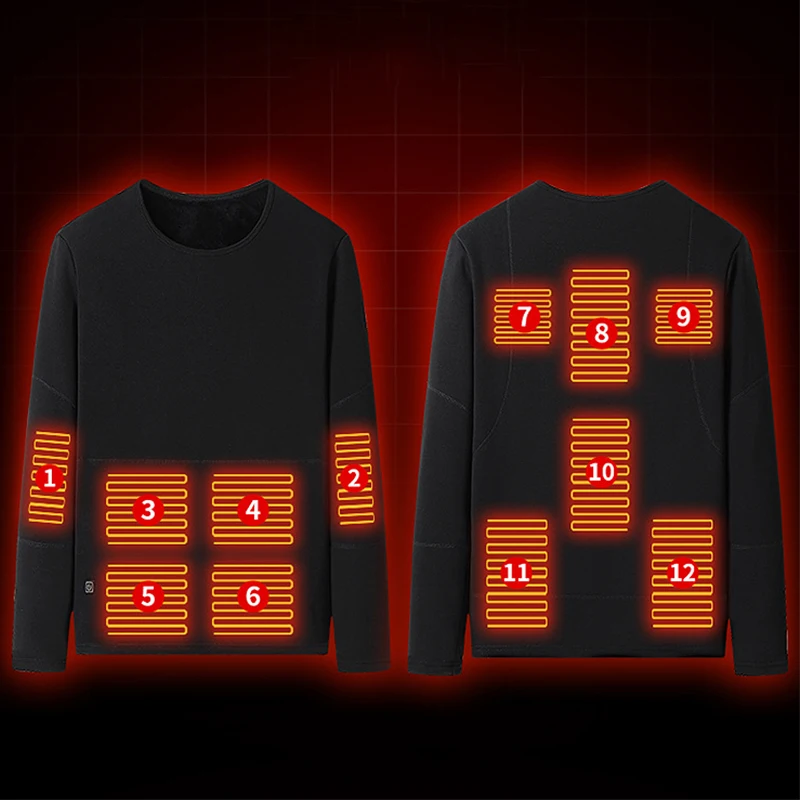 Winter Thermal Heated Jacket Men Women Vest Heated Underwear Winter Safe Breathable Solid Color Warmer Body Clothing