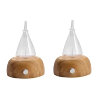 2x glass reservoir nebulizing pure essential oil aromatherapy diffuserauto shut offled light aroma humidifier eu plug