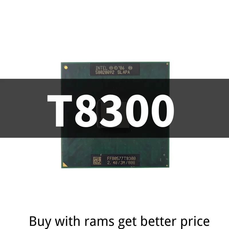 

ЦП для ноутбука Core 2 Duo T8300 ЦП 3M кэш/2,4 ГГц/800/двухъядерный процессор Socket 479 для ноутбука GM45 PM45