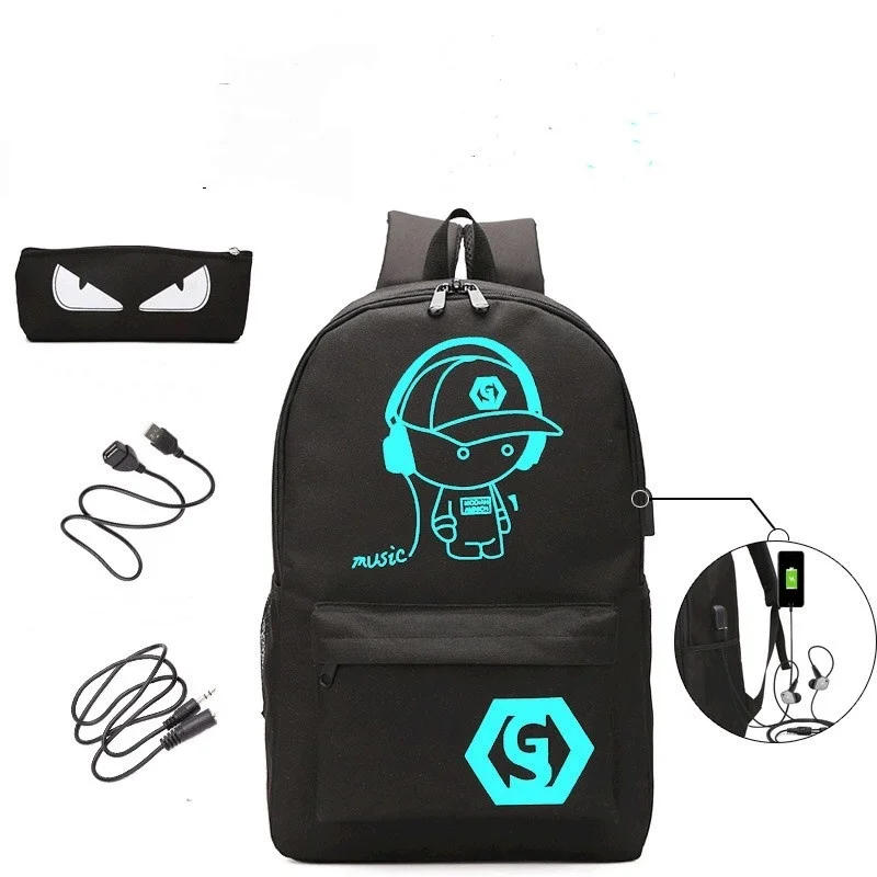 

Children Backpack School Bags For Boy Girls Anime Luminous School Backpack Kids Waterproof Book Bag USB Charging SchoolBag Gift