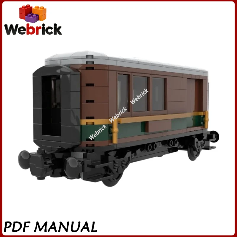 Фото Запчасти для модернизации почтового вагона Mail Wagon Deluxe Coach, подходящие для паровоза 60511, модель для сборки из кирпичиков MOC, городская железная дорога, демонстрационная модель №1