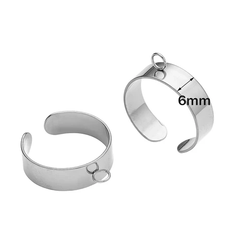 Открытые регулируемые кольца из нержавеющей стали золотого цвета, 5 шт.