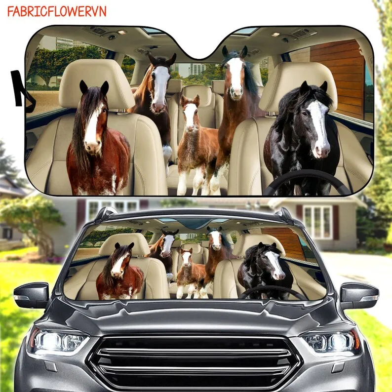 

Clydesdale Car Sunshade, Clydesdale Car Decoration, Animal Windshield, Animal Lovers Gift, Animal Car Sunshade, Gift For Mom, Gi