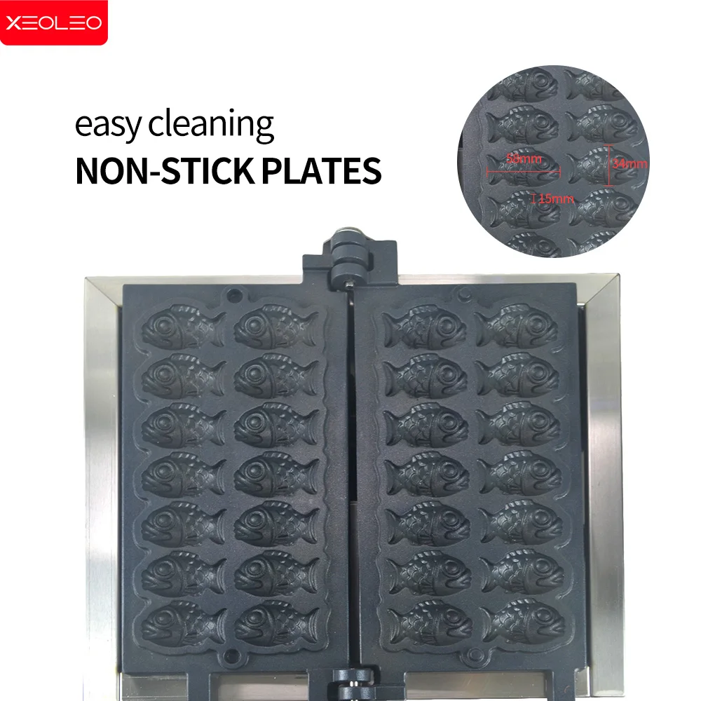 XEOLEO Taiyaki Maker 1400 Вт вафельница в форме рыбы 12 шт./14 шт. с антипригарным покрытием