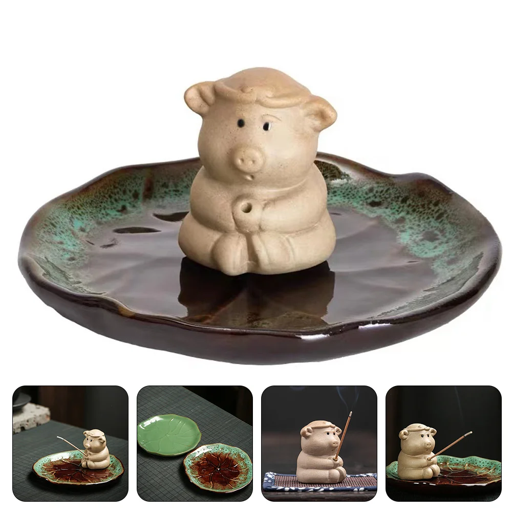 

Burner Holder Stick Ceramic Tray Decorative Censer Bowl Coil Stand Desktop Home Ornament Cone Aromatherapy Incensestick