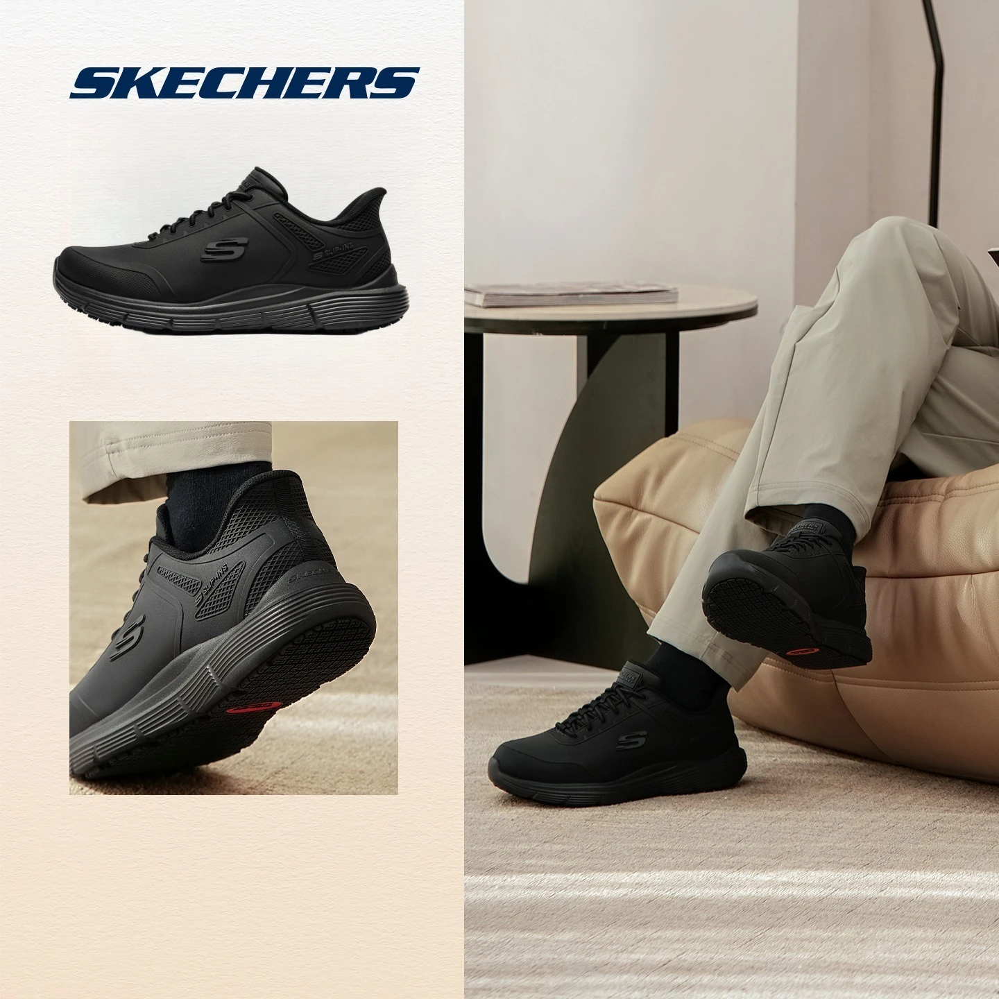 Мужские классические кожаные туфли Skechers: мягкая подошва, нескользящие, дышащие, низкие, повседневные, деловые, лоферы, классические мужские туфли (art.: 3920d7afa9dfe) - 3920d7afa9dfe