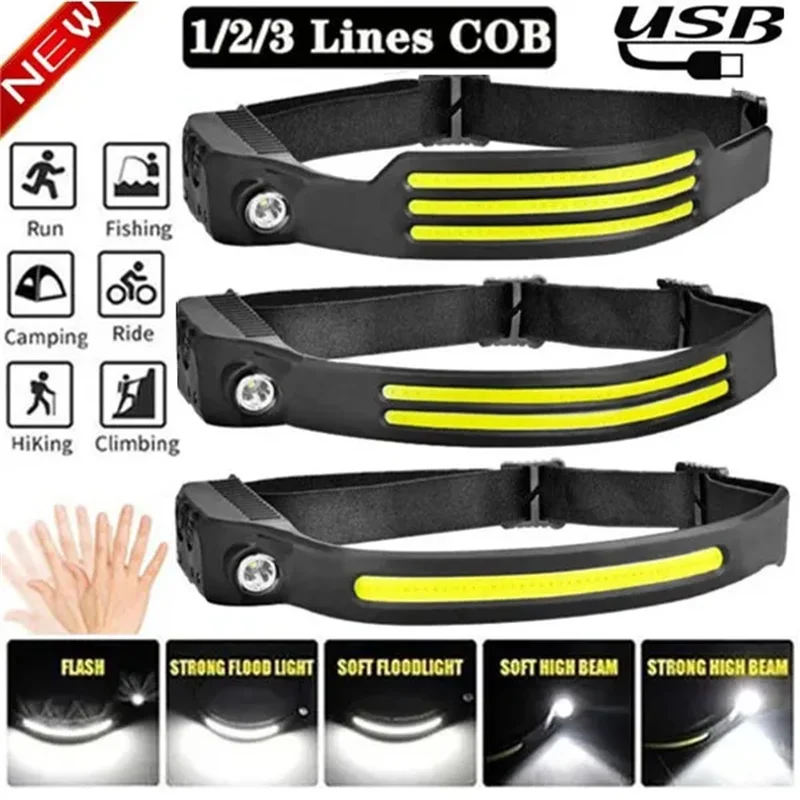 

Charging Headlamp Flashlight Headlight Lights Strong Lights Outdoor Night Induction Wave Light Riding Running Work
