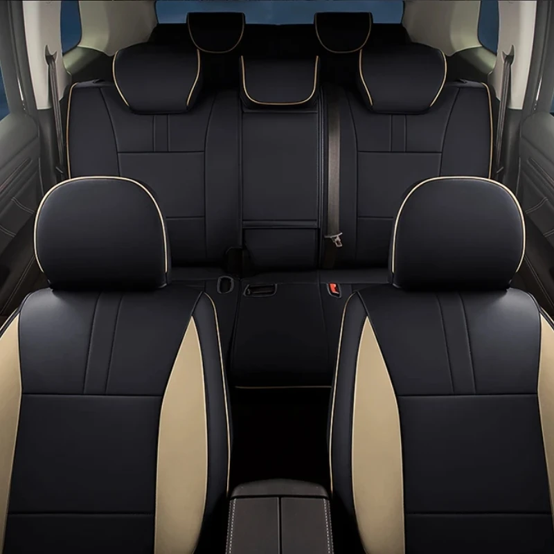 Кожаный чехол на автомобильное сиденье специально адаптированный для 7-местных