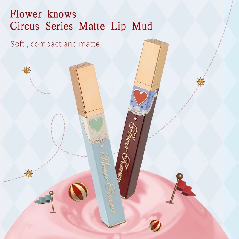 Flower Knows Circus Series Lip Mud Lipstick Matte Velevt Lipstick 15 Colors 3.5g
