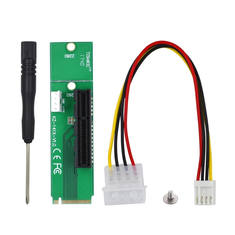 

M2 NGFF M Key to PCIe X4 X1 Transfer Adapter with LED for PCI Express 1X to 16X
