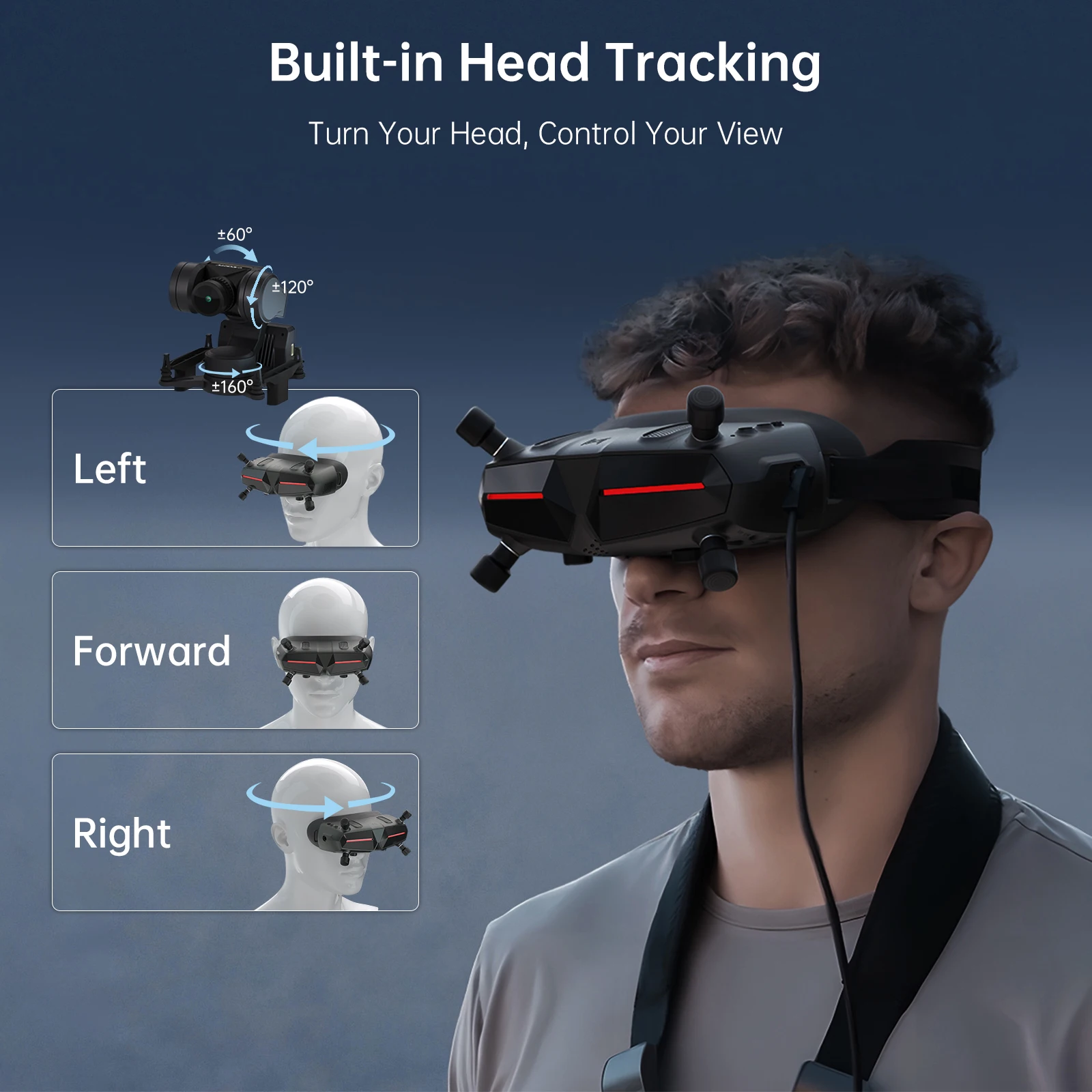 Фото Очки Walksnail Avatar HD Goggles X 5.8ГГц 1920*1080 FPV с видеоотображением, трекером головы и приемником Steadyview для гоночных RC-дронов №2