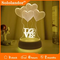 2022 newest lamp 3d led night light creative dining table bedside lamp romantic balloon love lamp children home decoration gift