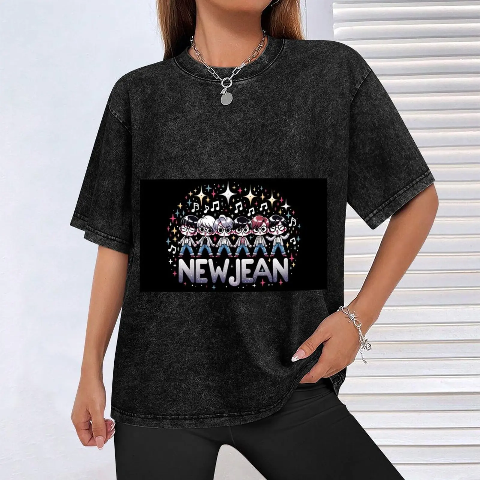 NewJeans Kpop футболка аниме одежда фигурки тяжелые футболки для мужчин