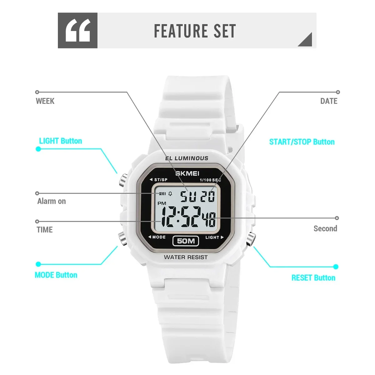 Часы SKMEI 2326 женские спортивные с хронографом повседневные цифровые