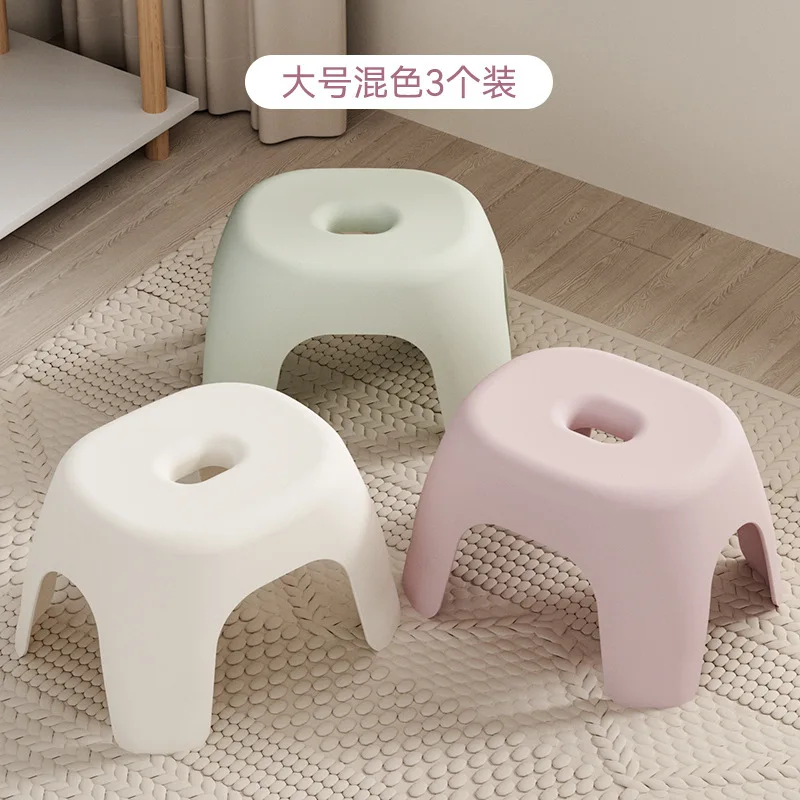 0339 Низкопрофильный бытовой пластиковый утолщенный стул для гостиной табурет